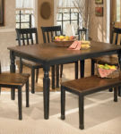 Signature Design by Ashley Owingsville Dining Table and 4 Chairs and Bench