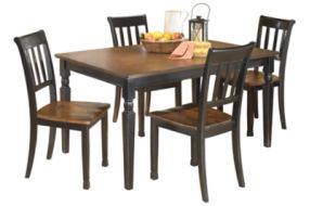 Signature Design by Ashley Owingsville Dining Table and 4 Chairs-Black/Brown