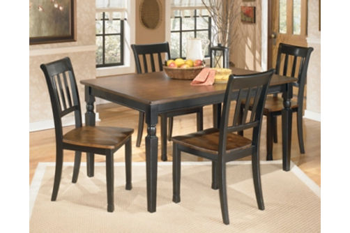 Signature Design by Ashley Owingsville Dining Table and 4 Chairs-Black/Brown