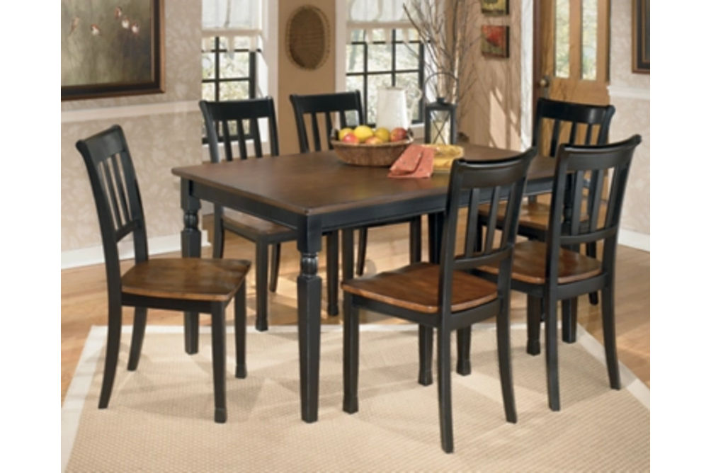 Signature Design by Ashley Owingsville Dining Table and 6 Chairs-Black/Brown