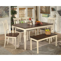 Signature Design by Ashley Whitesburg Dining Table with 4 Chairs and Bench