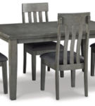 Signature Design by Ashley Hallanden Dining Table and 4 Chairs-Gray