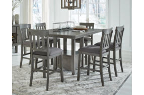 Signature Design by Ashley Hallanden Counter Height Dining Table and 6 Barstool