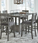 Signature Design by Ashley Hallanden Counter Height Dining Table and 6 Barstool