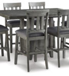 Signature Design by Ashley Hallanden Counter Height Dining Table and 6 Barstool