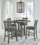 Signature Design by Ashley Hallanden Counter Height Dining Table and 4 Barstool