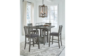 Signature Design by Ashley Hallanden Counter Height Dining Table and 4 Barstool