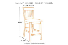 Signature Design by Ashley Ralene Counter Height Bar Stool (Set of 2)-Medium B