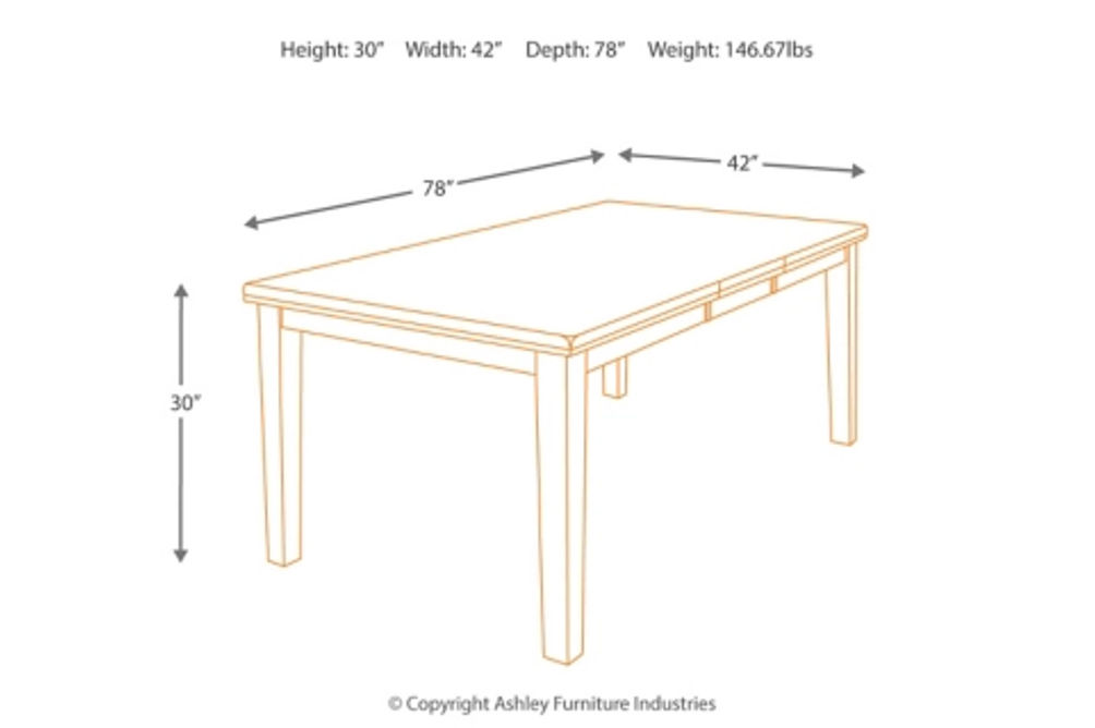 Signature Design by Ashley Ralene Dining Table with 4 Chairs, Bench and Server