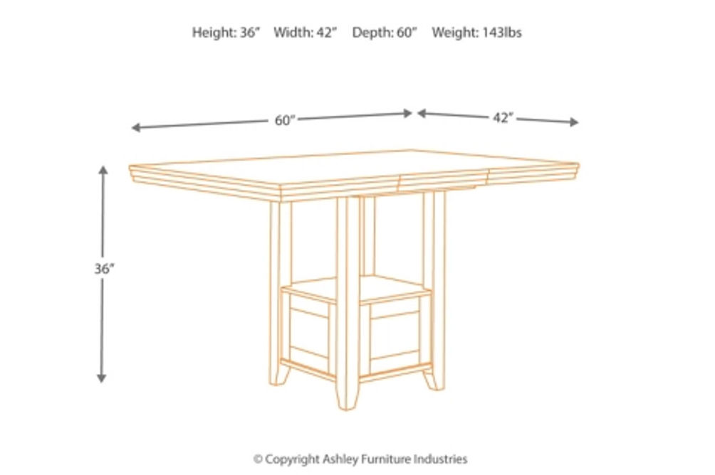 Signature Design by Ashley Ralene Counter Height Dining Table and 6 Barstools