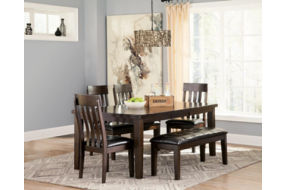 Signature Design by Ashley Haddigan Dining Table with 4 Chairs and Bench