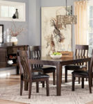 Signature Design by Ashley Haddigan Dining Table and 4 Chairs-Dark Brown