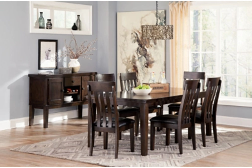 Signature Design by Ashley Haddigan Dining Table and 6 Chairs-Dark Brown