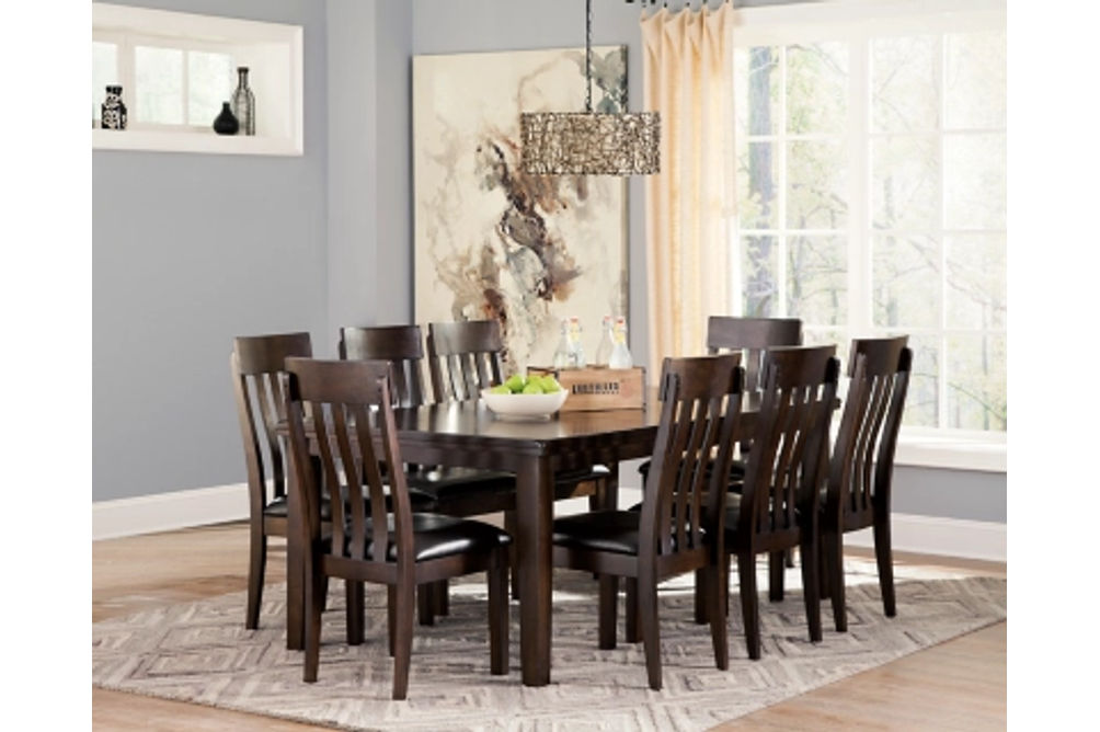 Signature Design by Ashley Haddigan Dining Table and 8 Chairs-Dark Brown