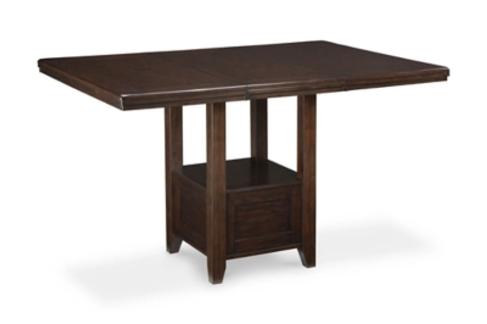 Haddigan Counter Height Dining Table, 4 Barstools and Server-Dark Brown