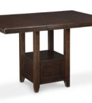 Haddigan Counter Height Dining Table, 4 Barstools and Server-Dark Brown