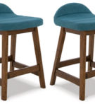 Signature Design by Ashley Lyncott Counter Height Bar Stool (Set of 2)-Blue/Br