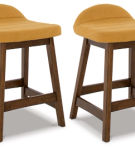 Signature Design by Ashley Lyncott Counter Height Bar Stool (Set of 2)-Mustard