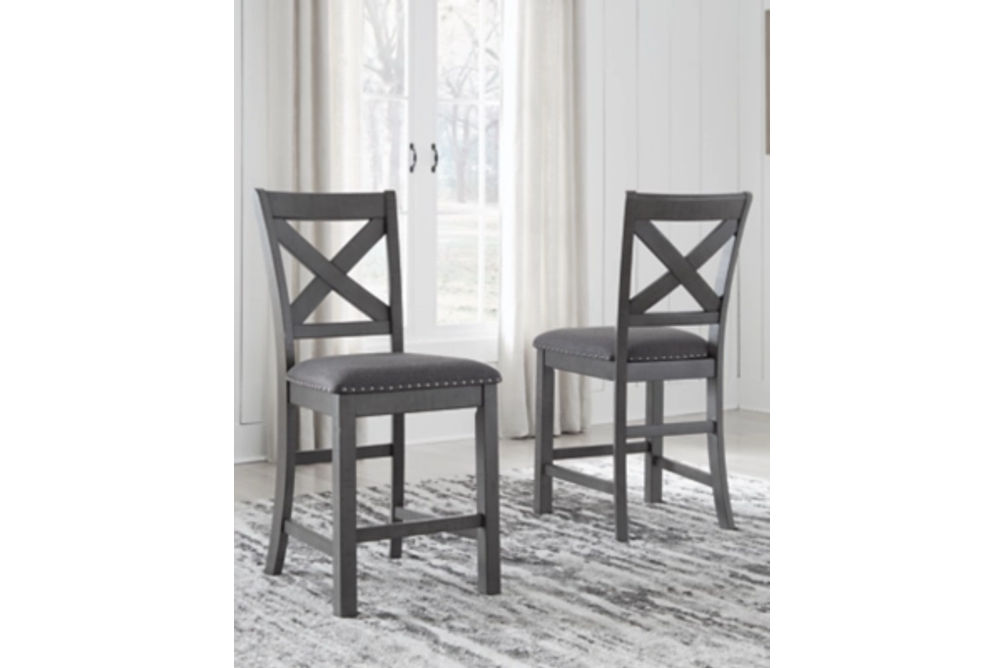 Signature Design by Ashley Myshanna Counter Height Bar Stool (Set of 2)-Gray