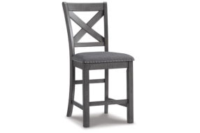 Signature Design by Ashley Myshanna Counter Height Bar Stool (Set of 2)-Gray