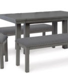 Signature Design by Ashley Myshanna Dining Table, 2 Chairs and 2 Benches