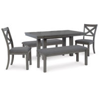 Signature Design by Ashley Myshanna Dining Table, 2 Chairs and 2 Benches