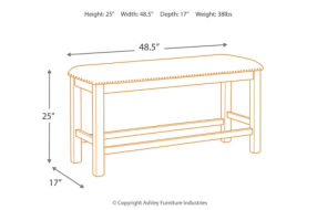 Moriville Counter Height Dining Table and 2 Barstools and Bench-Beige