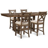 Signature Design by Ashley Moriville Counter Height Dining Table and 4 Barstool