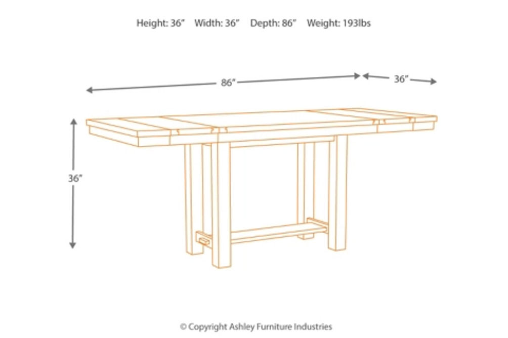 Signature Design by Ashley Moriville Counter Height Dining Table and 6 Barstool