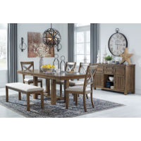 Signature Design by Ashley Moriville Dining Table and 4 Chairs and Bench