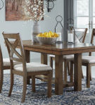 Signature Design by Ashley Moriville Dining Table and 4 Chairs-Beige