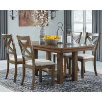 Signature Design by Ashley Moriville Dining Table and 4 Chairs-Beige