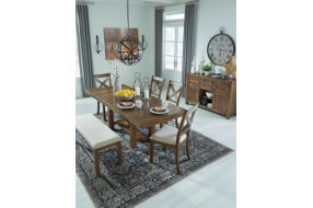 Signature Design by Ashley Moriville Dining Table and 4 Chairs and Bench