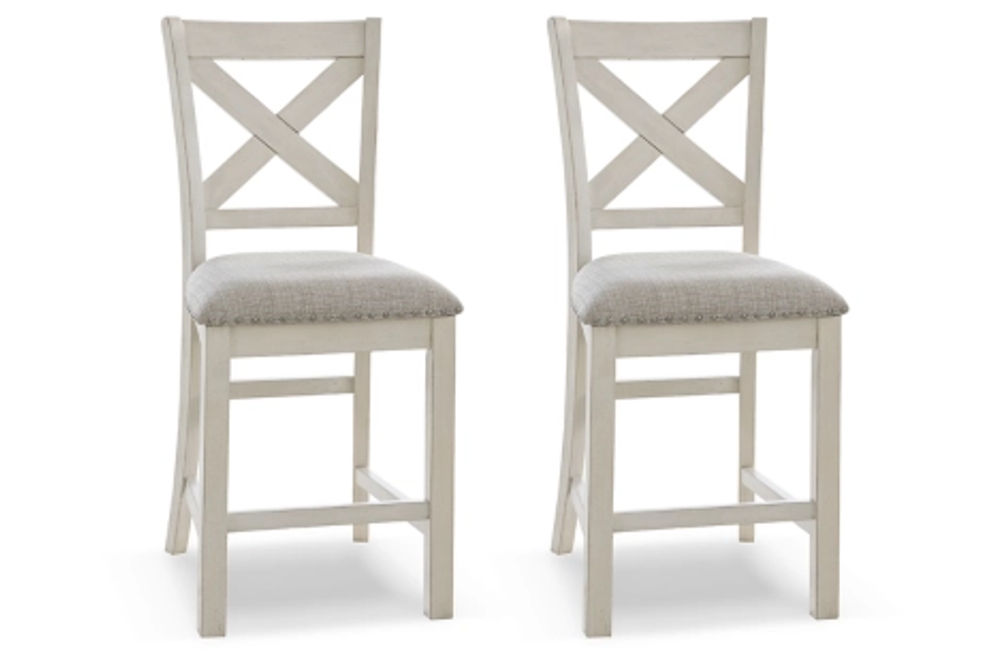 Signature Design by Ashley Robbinsdale Barstool (Set of 2)-Antique White