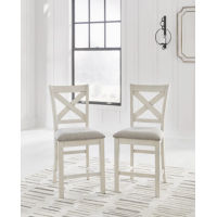 Signature Design by Ashley Robbinsdale Barstool (Set of 2)-Antique White