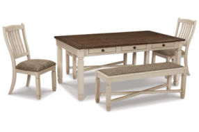 Signature Design by Ashley Bolanburg Dining Table with 2 Chairs and 2 Benches