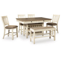 Bolanburg Counter Height Dining Table and 4 Barstools and Bench-Two-tone