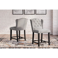 Signature Design by Ashley Jeanette Counter Height Bar Stool (Set of 2)-Black