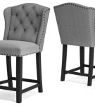 Signature Design by Ashley Jeanette Counter Height Bar Stool (Set of 2)-Black