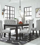 Jeanette Dining Table with 4 Chairs and Bench