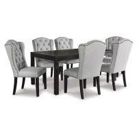 Signature Design by Ashley Jeanette Dining Table and 6 Chairs-Linen