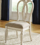 Signature Design by Ashley Realyn Dining Table and 6 Chairs-Chipped White