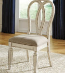Signature Design by Ashley Realyn Dining Table and 8 Chairs-Chipped White
