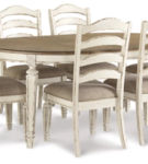 Signature Design by Ashley Realyn Dining Table and 6 Chairs-Chipped White