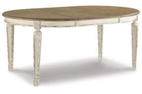 Signature Design by Ashley Realyn Dining Table and 4 Chairs-Chipped White