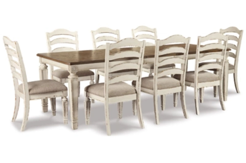 Signature Design by Ashley Realyn Dining Table and 8 Chairs-Chipped White