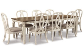 Signature Design by Ashley Realyn Dining Extension Table and 8 Chairs