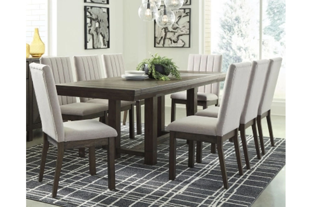 Millennium by Ashley Dellbeck Dining Table and 8 Chairs-Beige