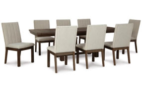 Millennium by Ashley Dellbeck Dining Table and 8 Chairs-Beige