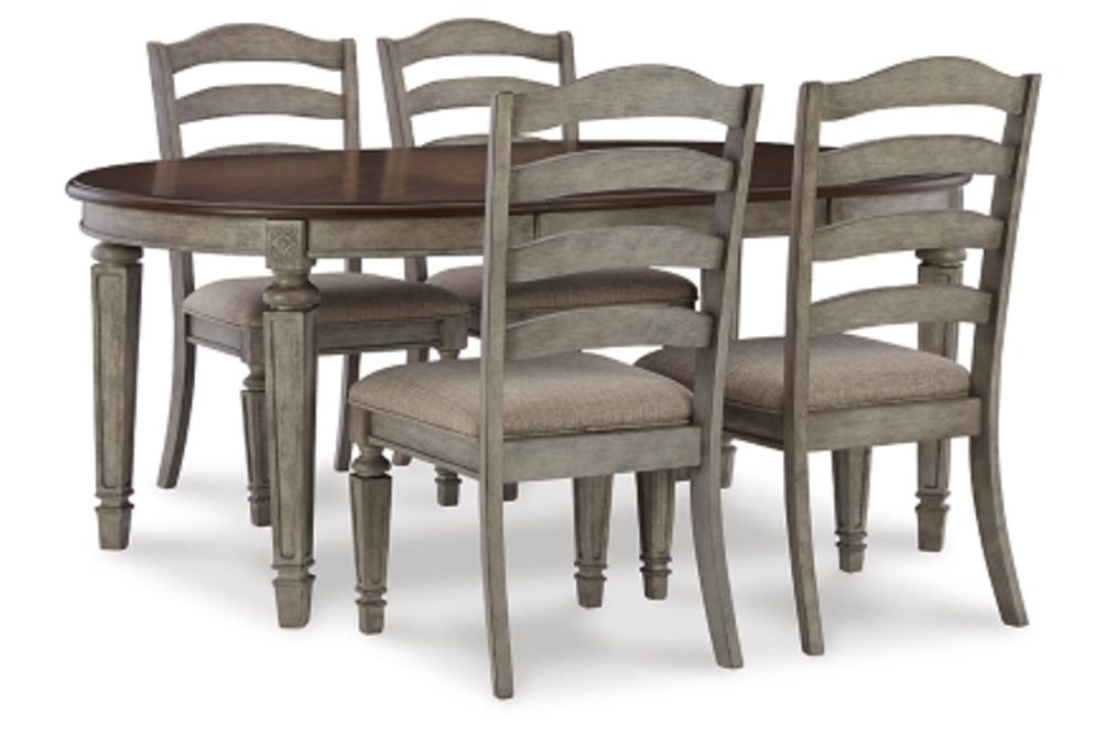 Signature Design by Ashley Lodenbay Dining Table and 4 Chairs-Antique Gray